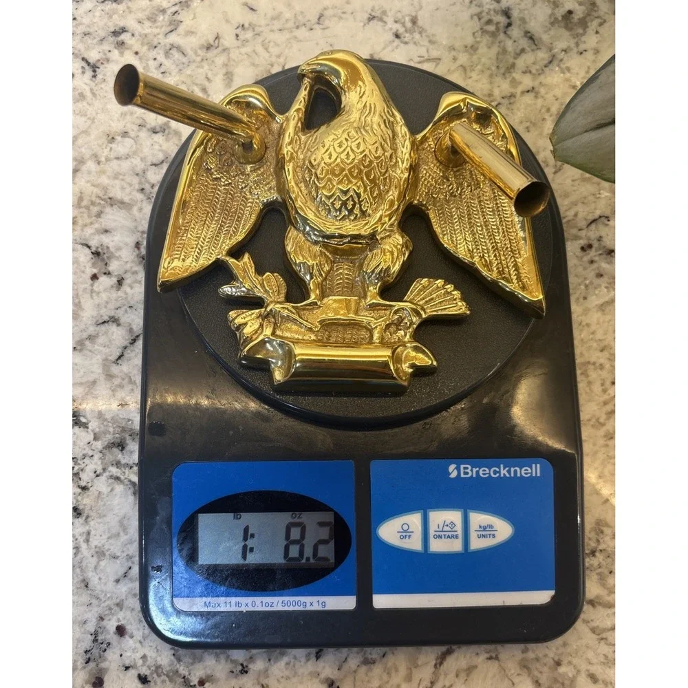 Vintage Solid Brass Eagle Pen Holder Desk‎  American Patriotic Spread Wing